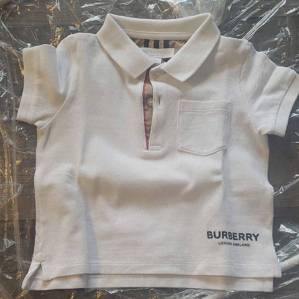 Burberry White Polo Shirt Classic Design